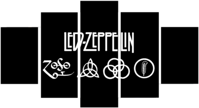 Image Is Loading Led Zeppelin Music Band 5 Pieces Canvas - Led Zepplin Logo Png (480x270), Png Download