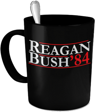 Reagan Bush '84 Black Mug - Ate Some Pie Mug - Black 11oz Quality Ceramic - Math (347x400), Png Download