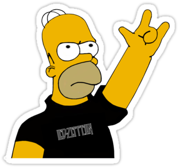 Led Zeppelin On Twitter - Homer Simpson Rock Png (375x360), Png Download