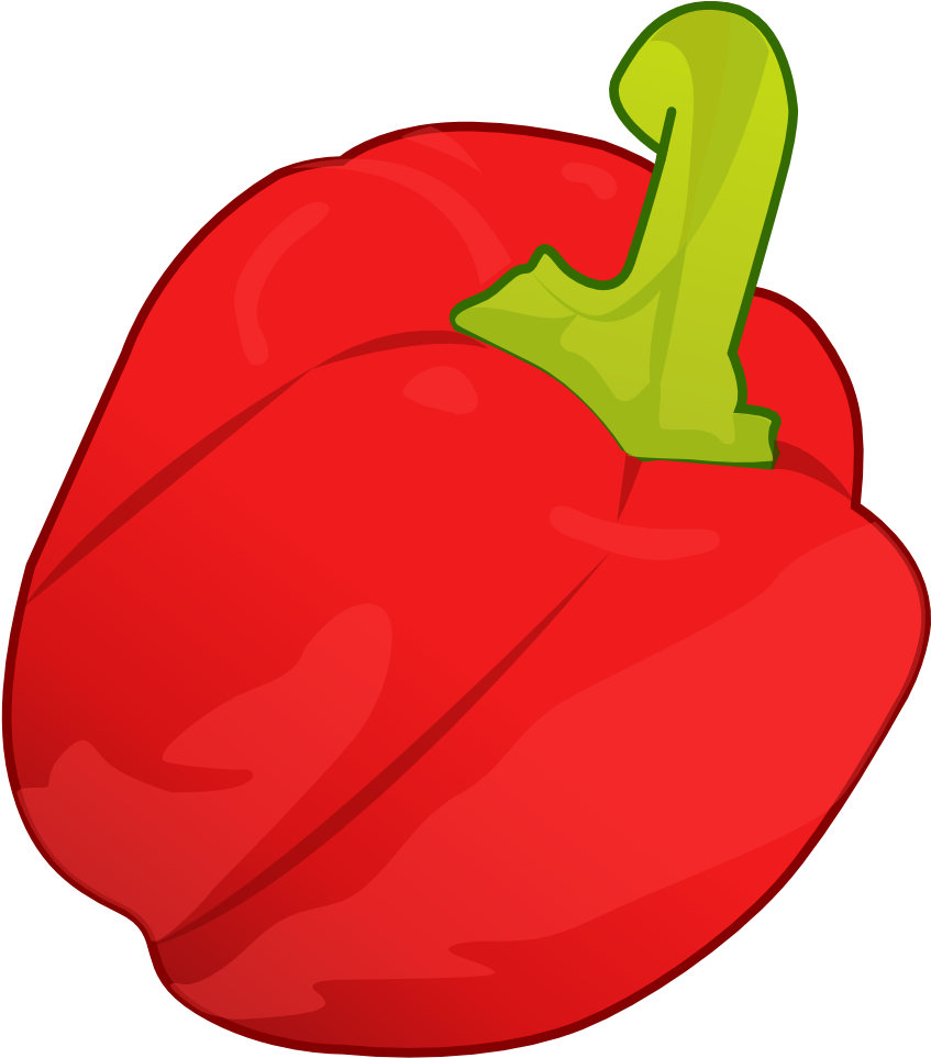 Bell Pepper Sweet Pepper Paprika Food Vegetable - Red Bell Pepper Clipart (562x640), Png Download