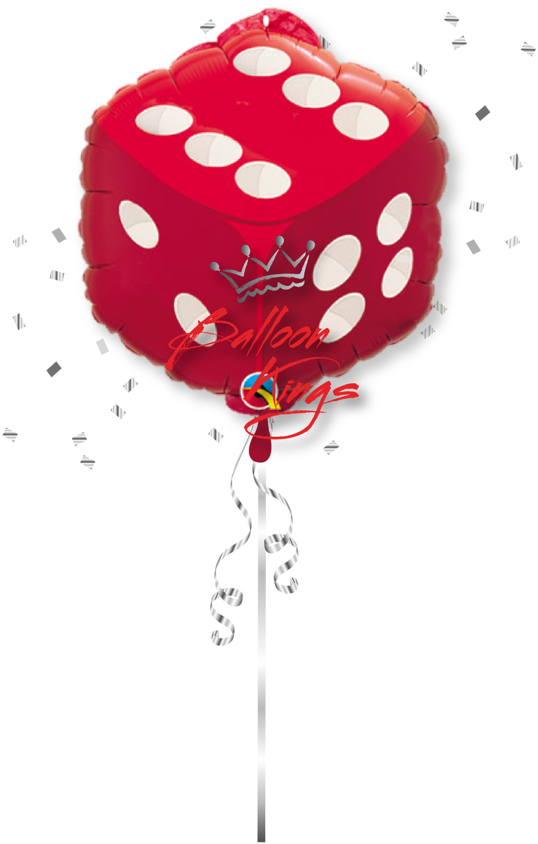 Red Dice - Large Casino Mylar Balloon (1068x1280), Png Download