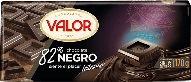 Dark Chocolate 82% Cocoa - Chocolate Valor 82 (787x404), Png Download