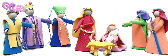 Foam Nativity Craft - Christmas Day (637x215), Png Download
