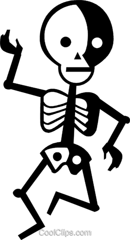 Dancing Skeleton Royalty Free Vector Clip Art Illustration - Esqueletos Clipart (260x480), Png Download