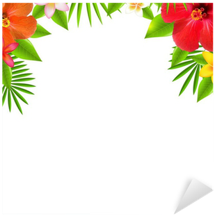 Tropical Flower Border Transparent (400x400), Png Download