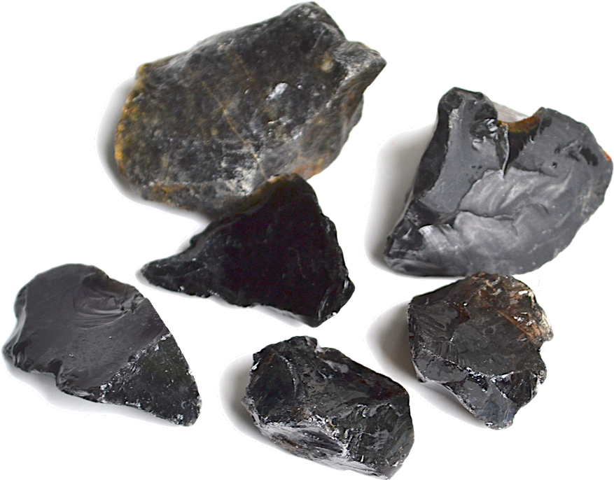 Obsidian Typically Jet-black, Obsidian Is A Natural - Volcanic Minerals And Stones (877x686), Png Download