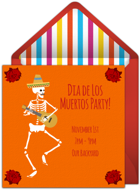 Dancing Skeleton Online Invitation - Illustration (650x650), Png Download
