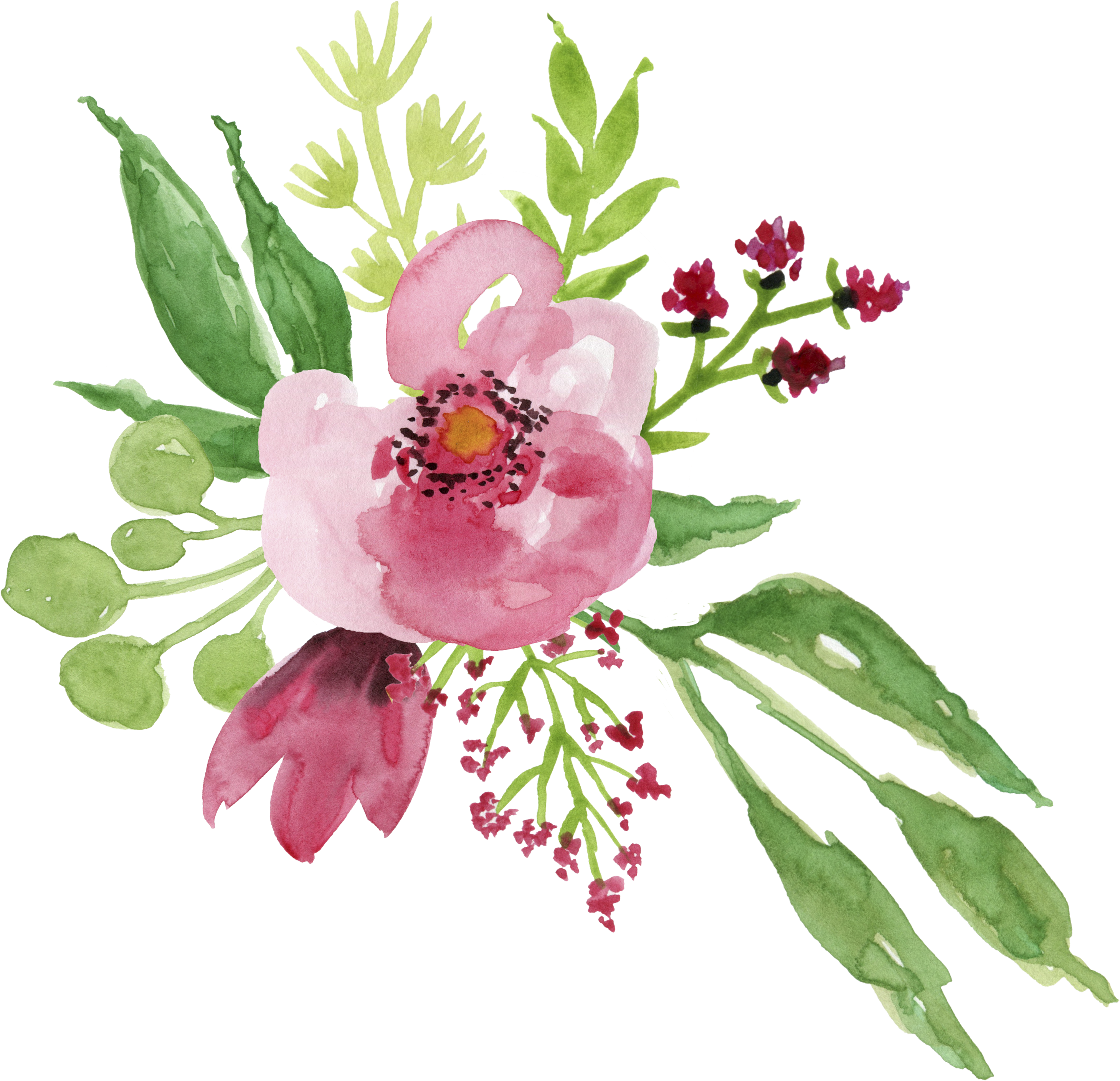 Watercolour - Eleville 8x10 You Are Loved Floral Watercolor Art Print (3500x3500), Png Download