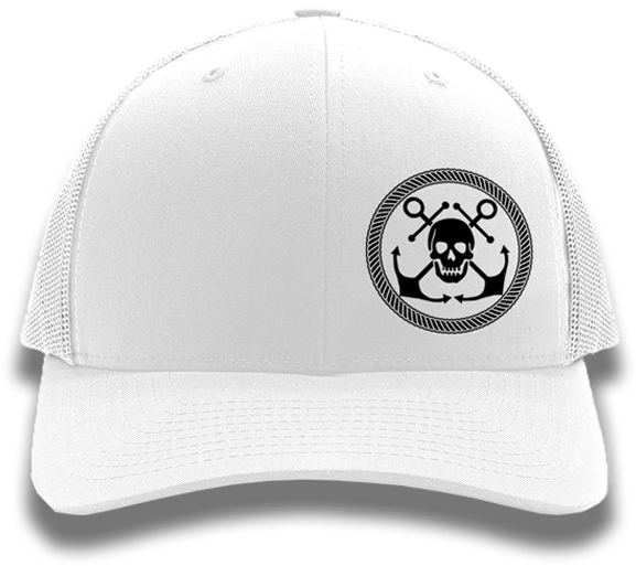 White Anchor & Skull Flexfit Trucker Hat - Flexfit Mænd Mesh Trucker Cap (600x600), Png Download
