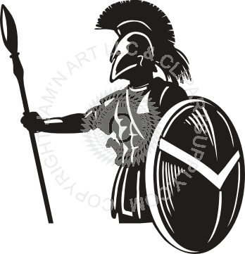 Shield And Spear Png (348x361), Png Download