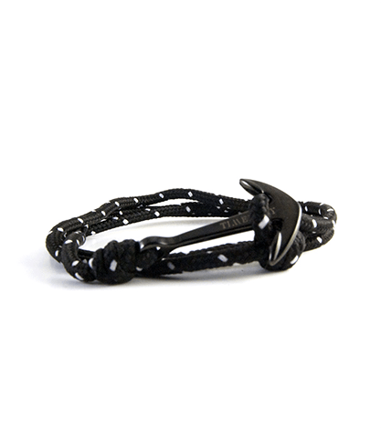 Black And White Anchor Anchor Bracelets For Men' Rope - Leather (440x586), Png Download
