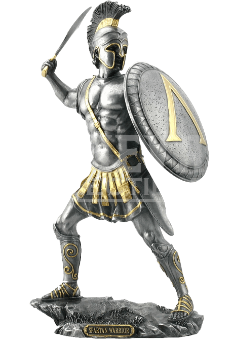 Spartan Hoplite Shield Statue - Spartan Soldier Statue (689x689), Png Download