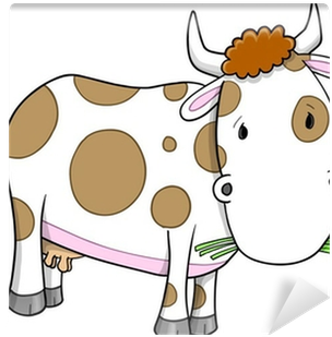 Cute Farm Cow Vector Illustration Art Wall Mural • - Cattle (400x400), Png Download