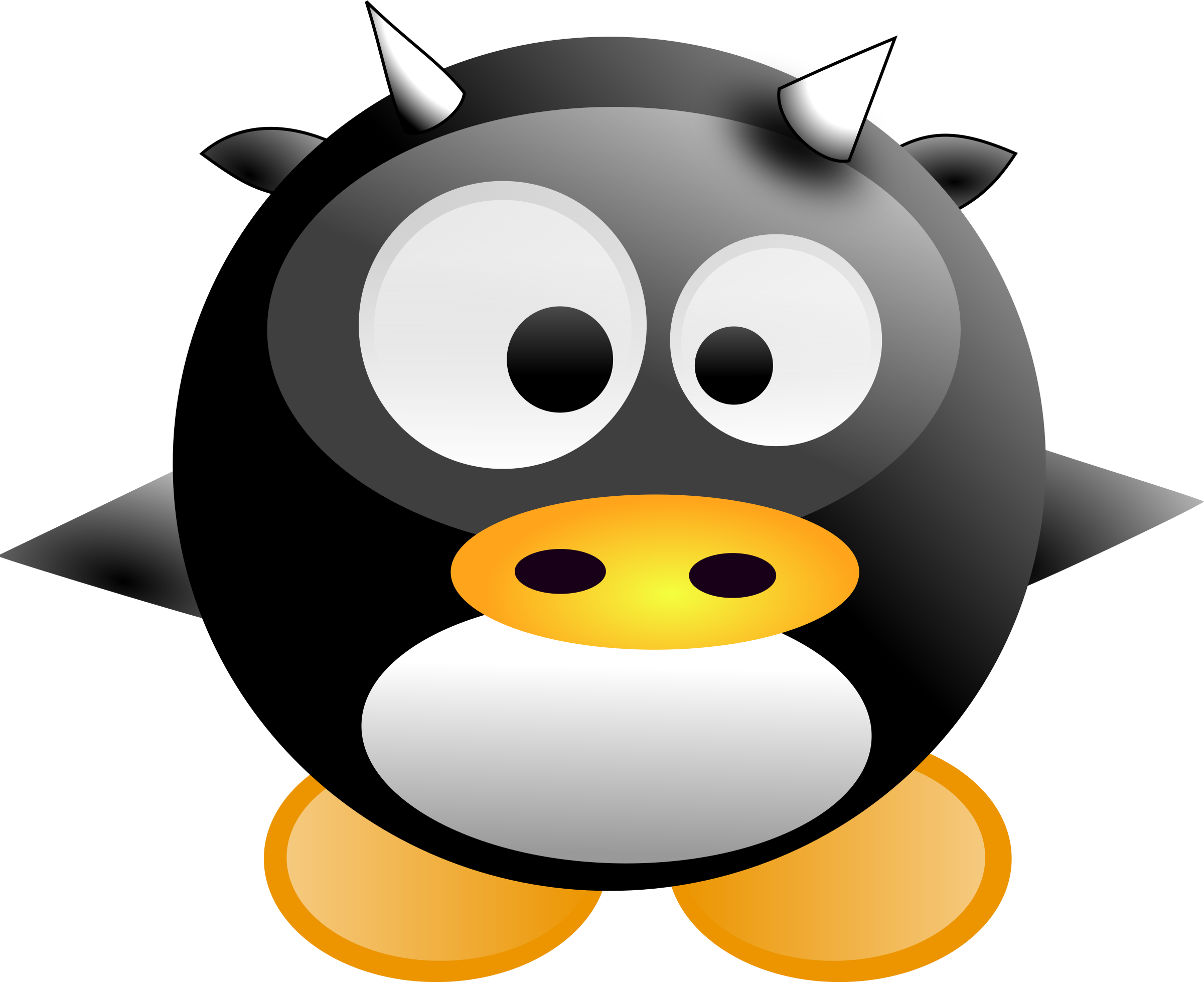 How To Set Use Baby Tux Cow Clipart (900x734), Png Download