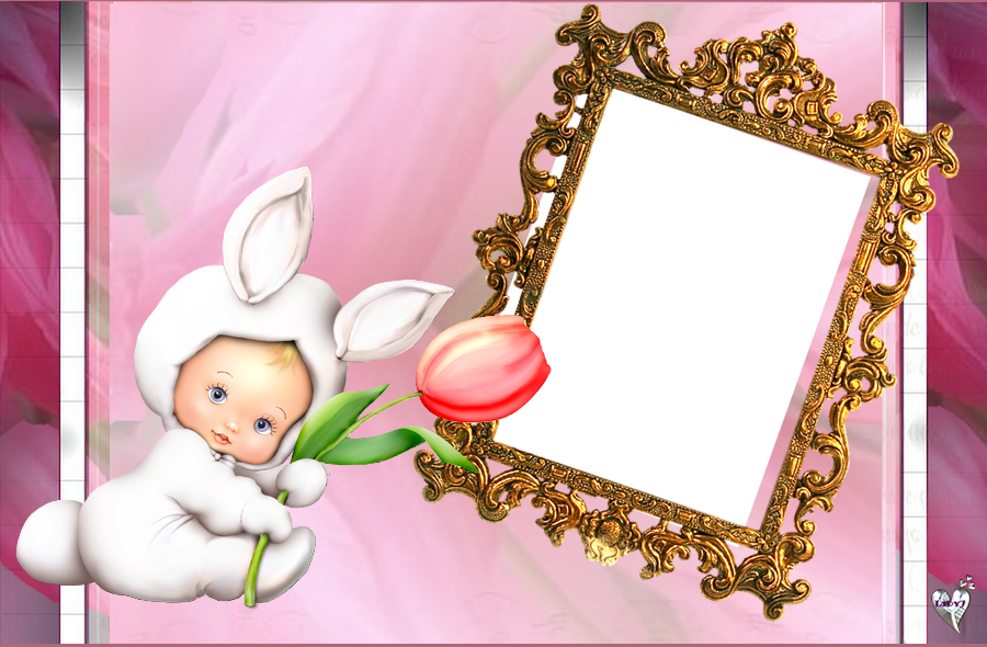 Bunny Costume Baby, - Easter Cartoon Frame Transparent (900x590), Png Download