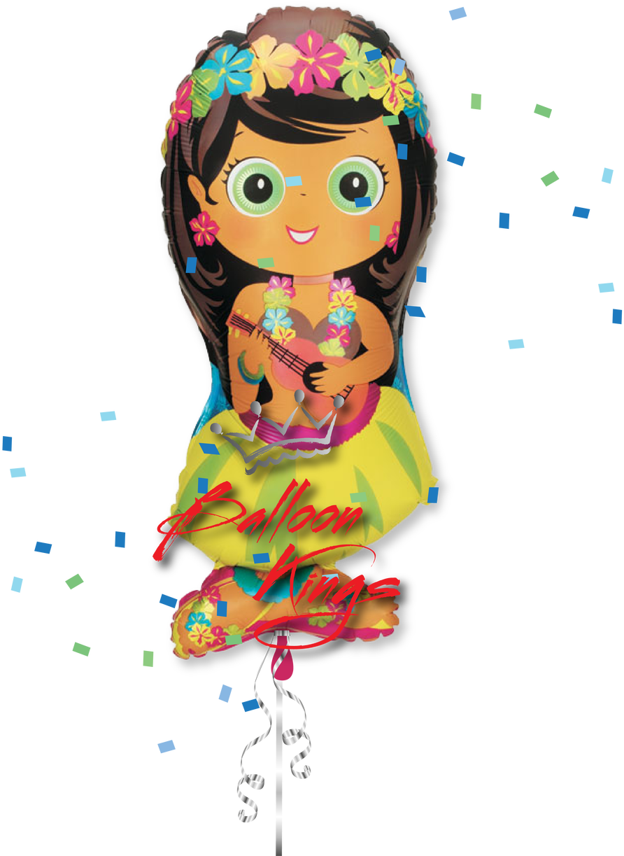 Hula Girl - Hula Girl Shaped 34in Balloon (1280x1280), Png Download