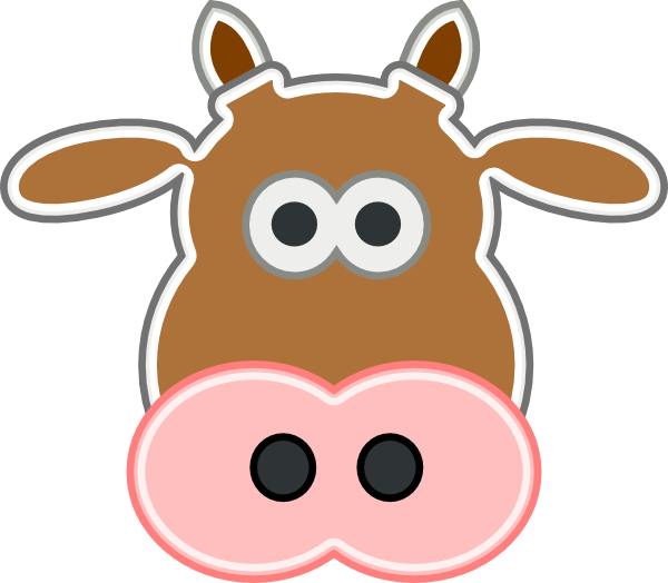 Clip Black And White Library Clip Art At Clker Com - Cow Head Clipart Png (600x524), Png Download