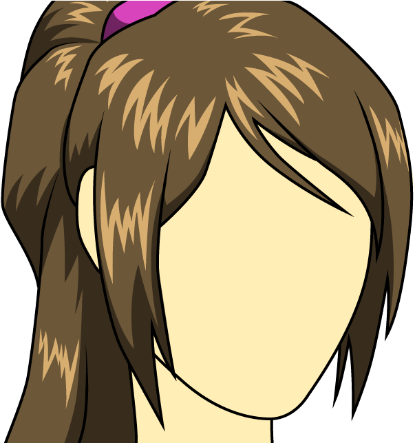 How To Draw Female Hairstyle - Flowy Hair Style Cartoon Png (1000x642), Png Download