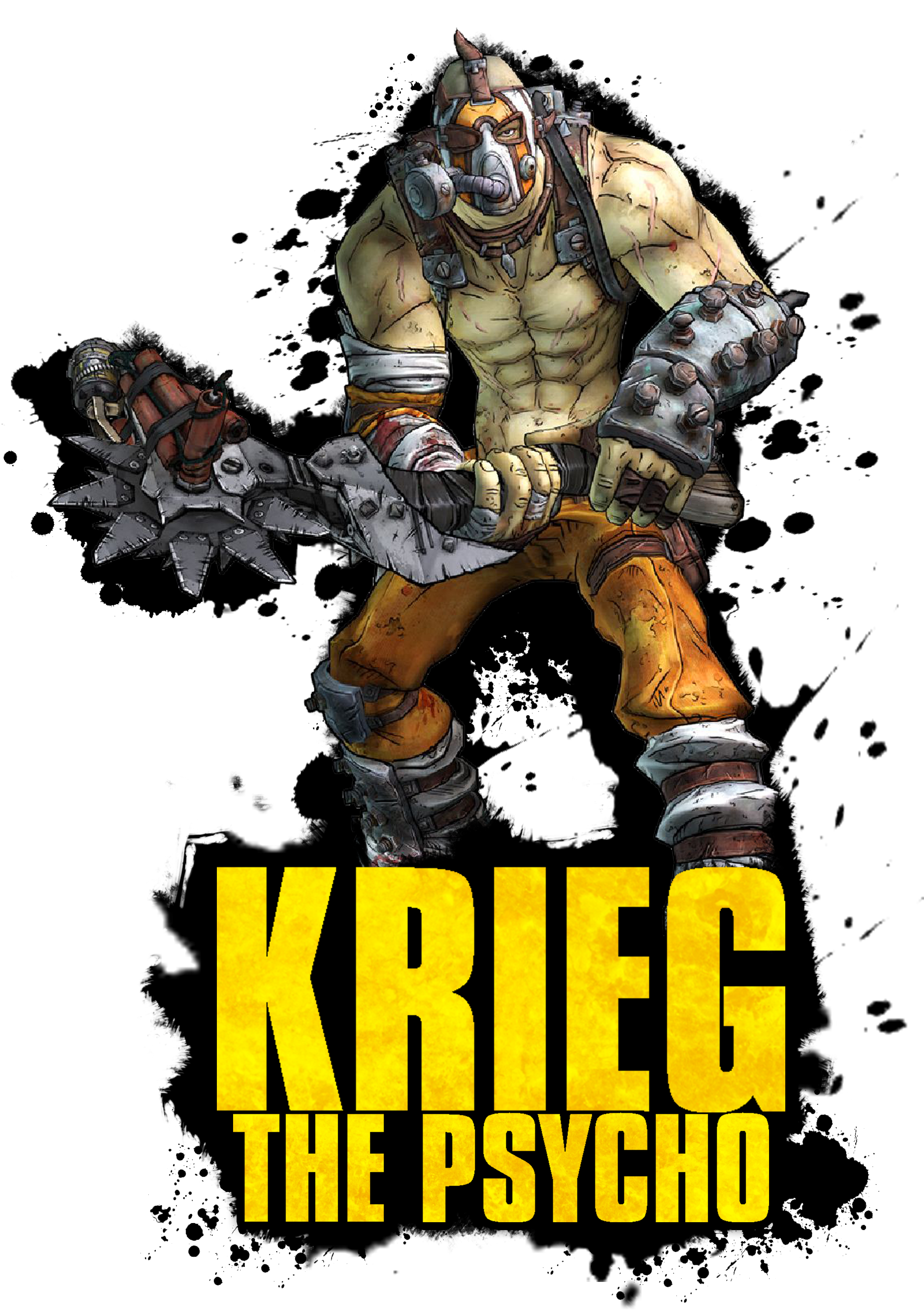 Krieg The Psycho By Thatcraigfellow - Borderlands Krieg Fan Art (2400x3200), Png Download