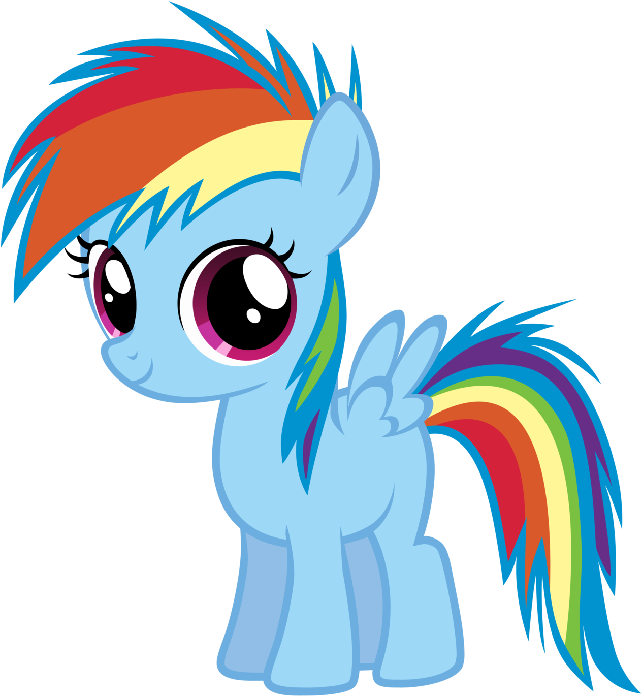 Ponytail Clipart Clip Art - My Little Pony Rainbow Dash Baby (1024x1118), Png Download