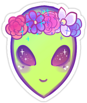 Alien Clipart Hipster - Kawaii Alien (375x360), Png Download