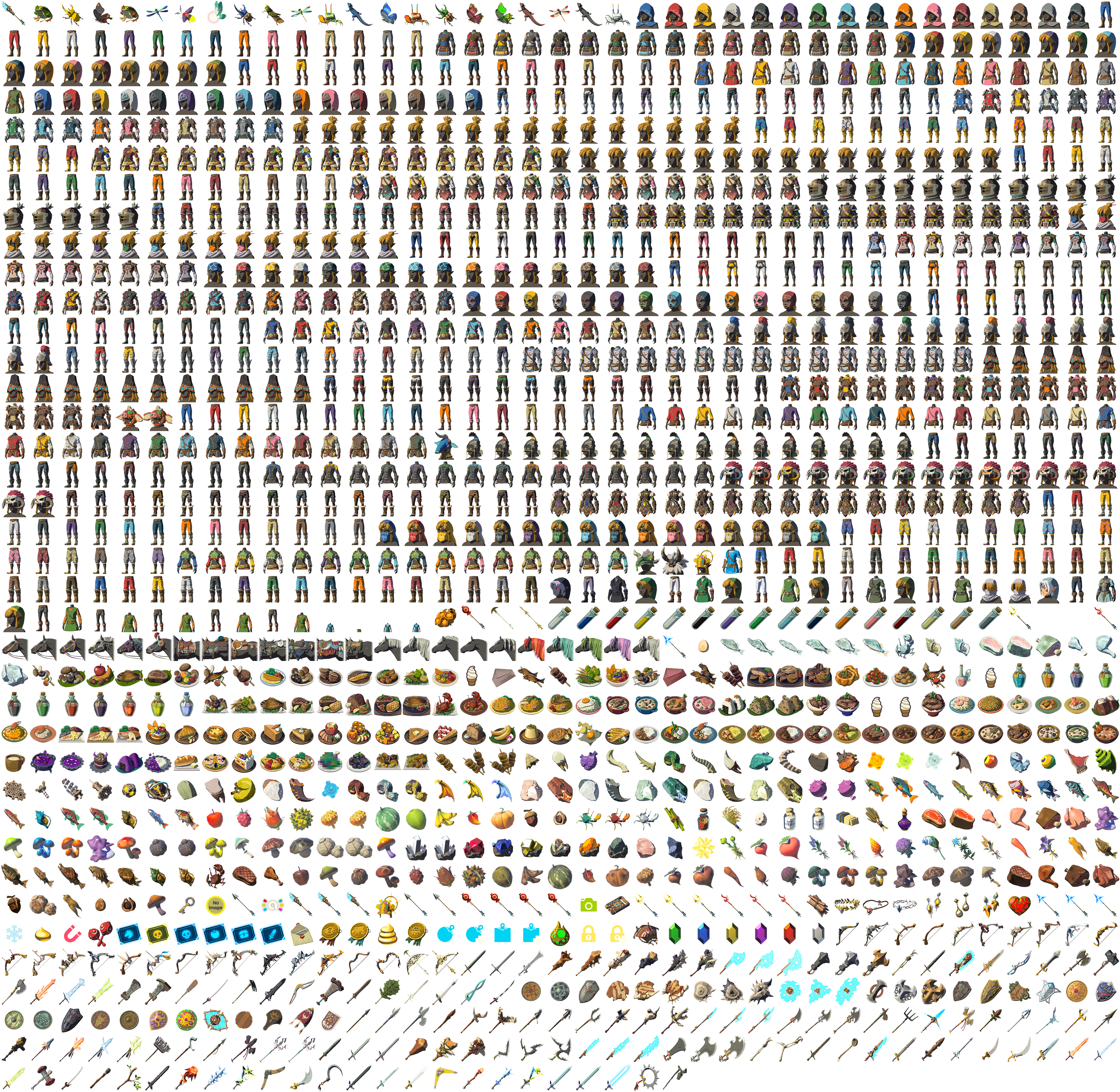 Https - //a - Pomf - Cat/shfoas - Breath Of The Wild All Weapons (3744x3744), Png Download