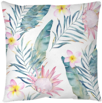 Watercolor African Protea And Tropical Leaves Pattern - Protea Flower (400x400), Png Download