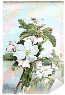 Apple Flower Blossoms In Full Bloom Wall Mural • Pixers® - Illustration (400x400), Png Download