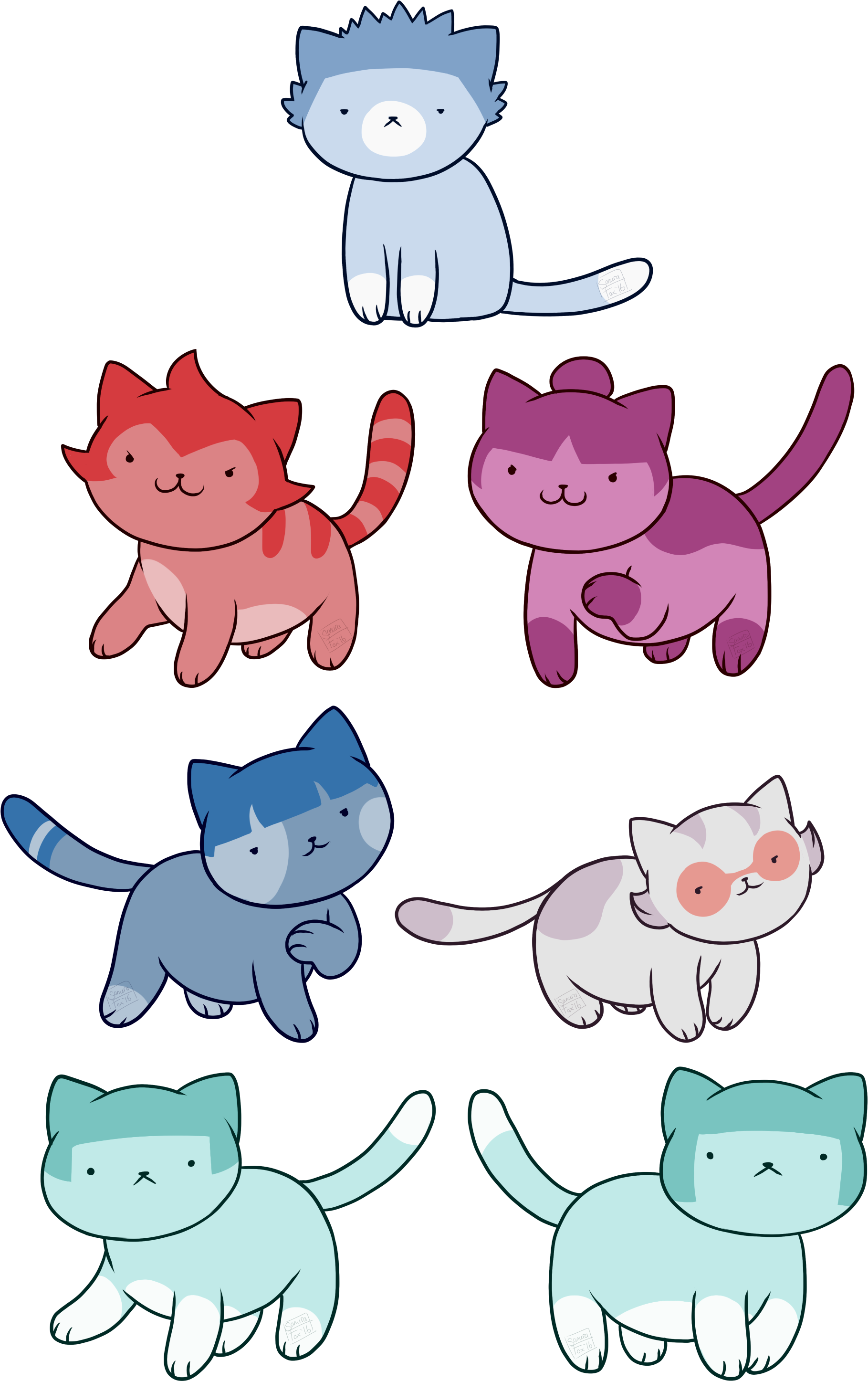 Team Galactic Neko Atsume - Cat (1932x3000), Png Download