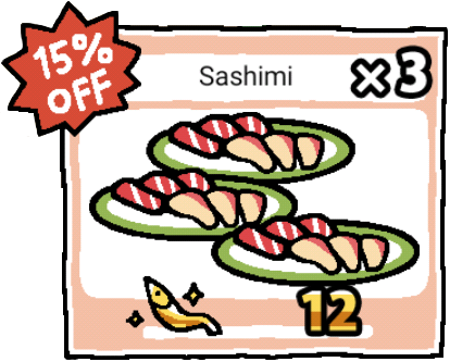 Sale Sashimi - Sashimi Neko Atsume (414x333), Png Download