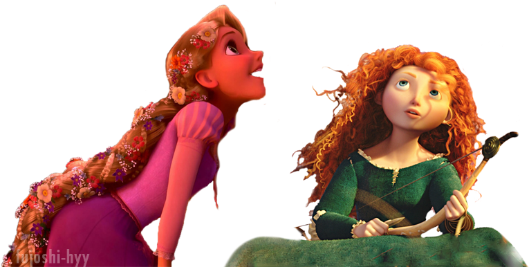 Rapunzel And Merida Watching Your Dash //sorry For - Rapunzel (1000x1000), Png Download