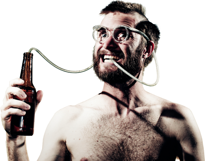 Brewshop Man - Crazy Straw Glasses (688x543), Png Download