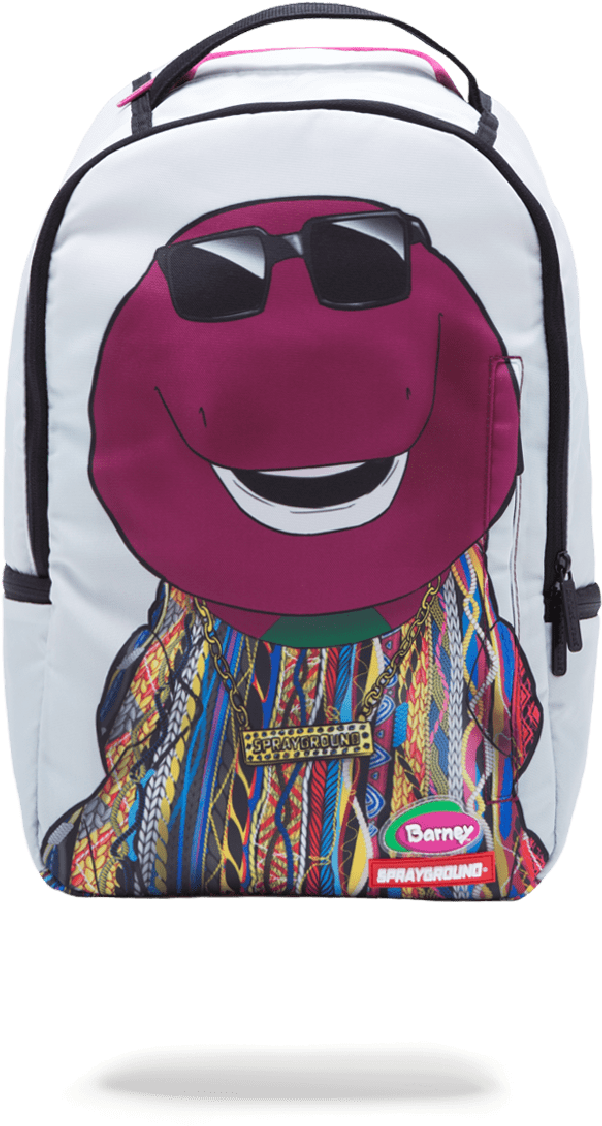 $0 - - Sprayground Biggie Barney Backpack (802x1023), Png Download