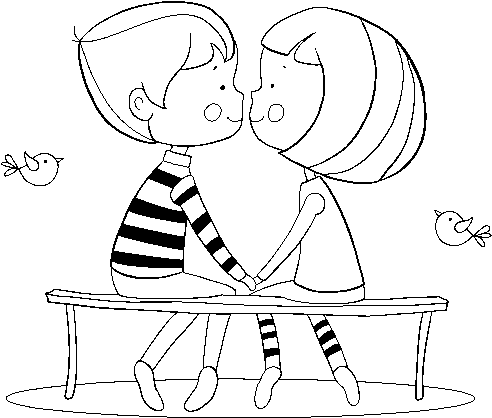 Desenho De Jovens Namorados Para - Dibujos De Jovenes Enamorados Para Colorear (600x470), Png Download