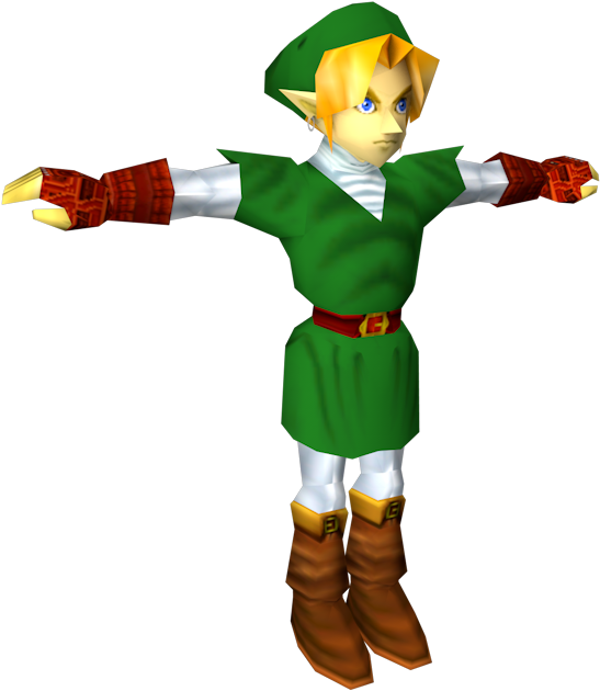 Download Zip Archive - Link Ocarina Of Time Model (750x650), Png Download
