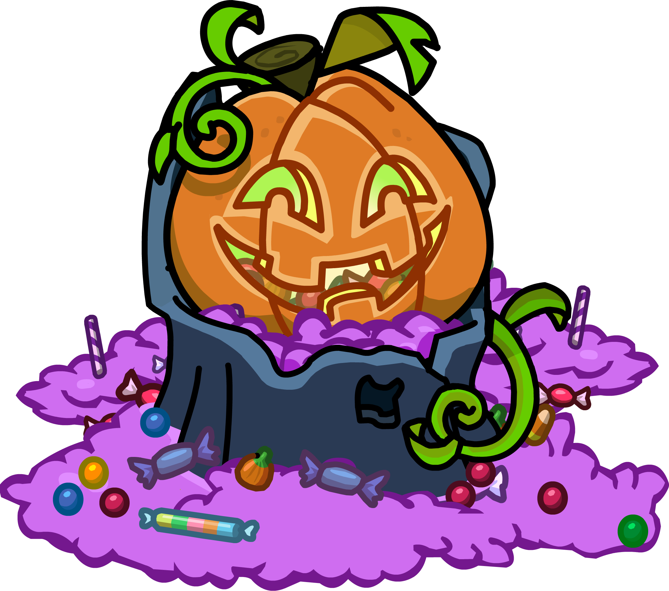 Trick Or Treat Pumpkin - Cartoon (2250x1988), Png Download