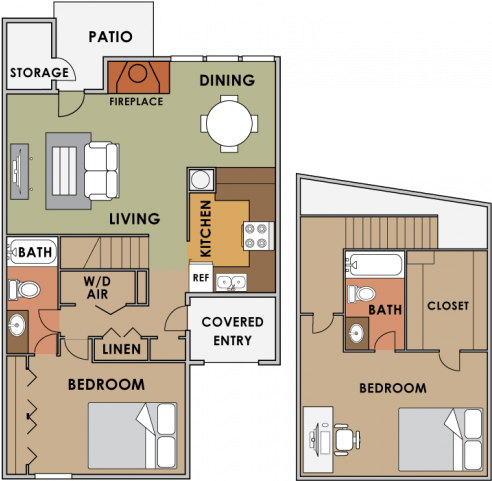 2 Bedrooms 2 Bathrooms Apartment For Rent At Orange - Tucson (640x480), Png Download