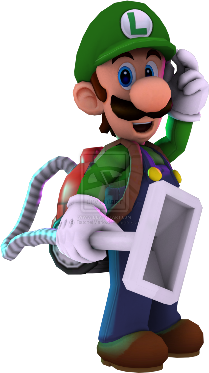 Luigi And King Boo [with Video] By Ratchetmario On - Luigi's Mansion Luigi Render (900x1536), Png Download