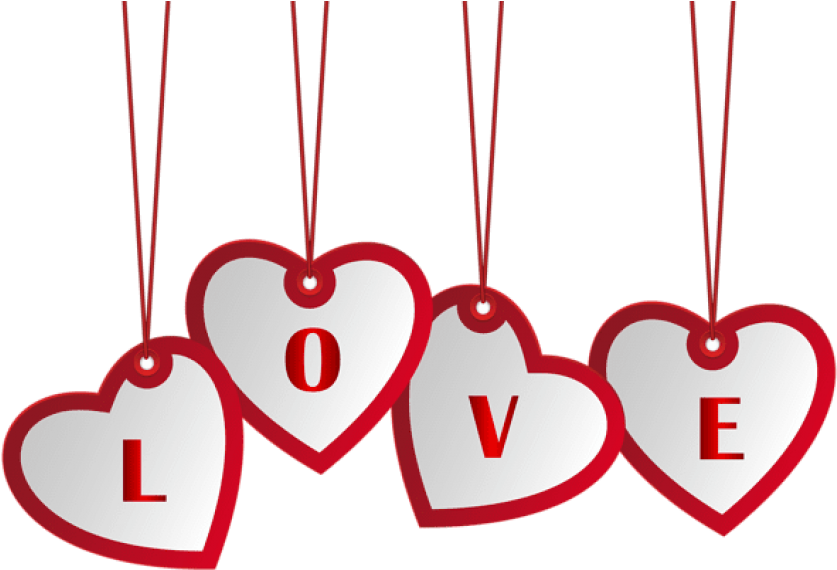 Hanging Love Hearts Png Image - Transparent Png Love Png (600x413), Png Download