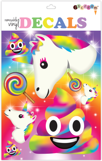 Rainbow Emoji Decals - Iscream Groovy Patches Sheet Of Repositionable Vinyl (550x550), Png Download