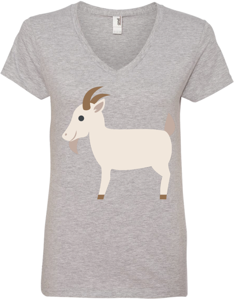 Goat Emoji Ladies' V Neck T Shirt - Heart Of Dogs Ladies' Premium V-neck (960x960), Png Download