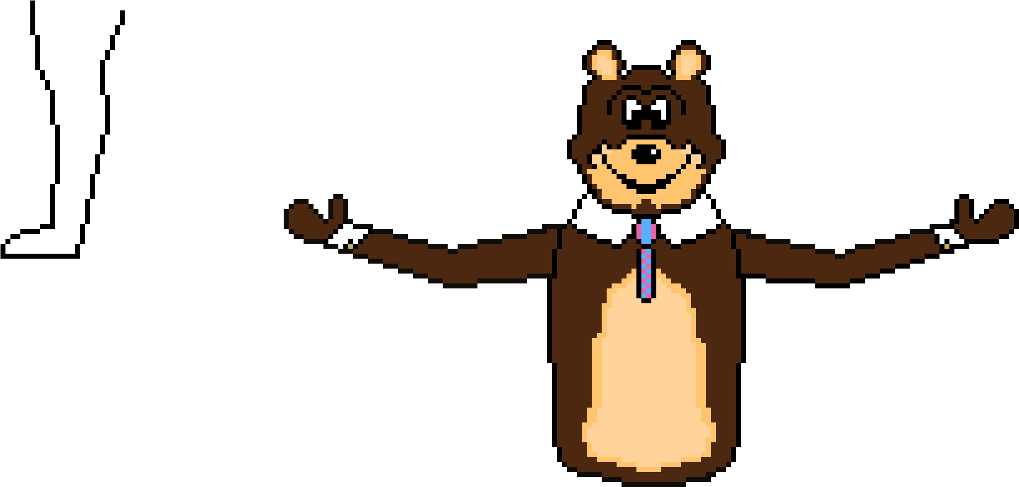 Copyright Safe Yogi Bear Rip-off - Pixel Art (2140x1170), Png Download