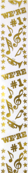 #9 Clear Ribbon With We're #1 Gold 5 Yd - Motif (600x600), Png Download