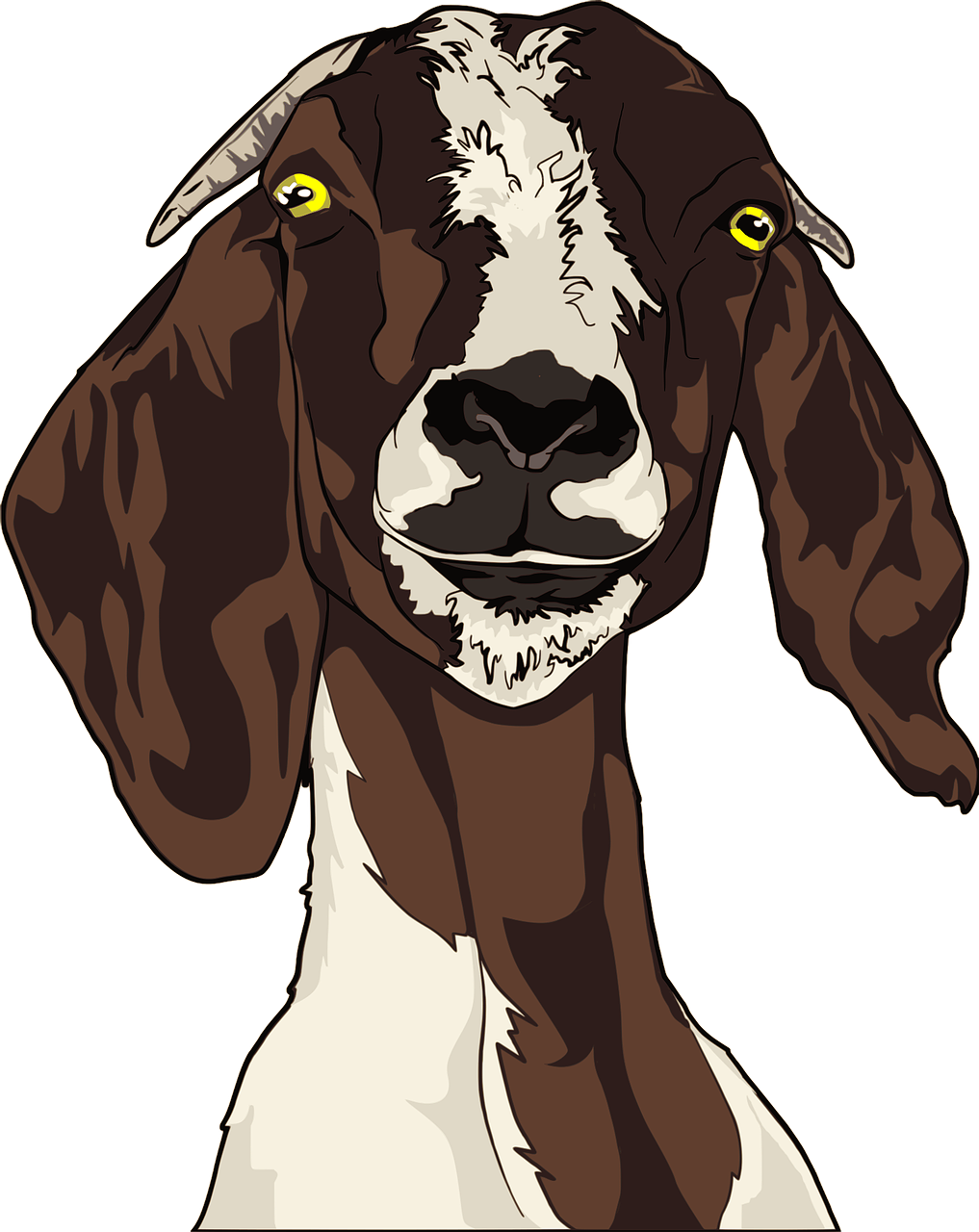 Goat Vector Rocky Mountain - Gambar Kepala Kambing Kartun (636x800), Png Download