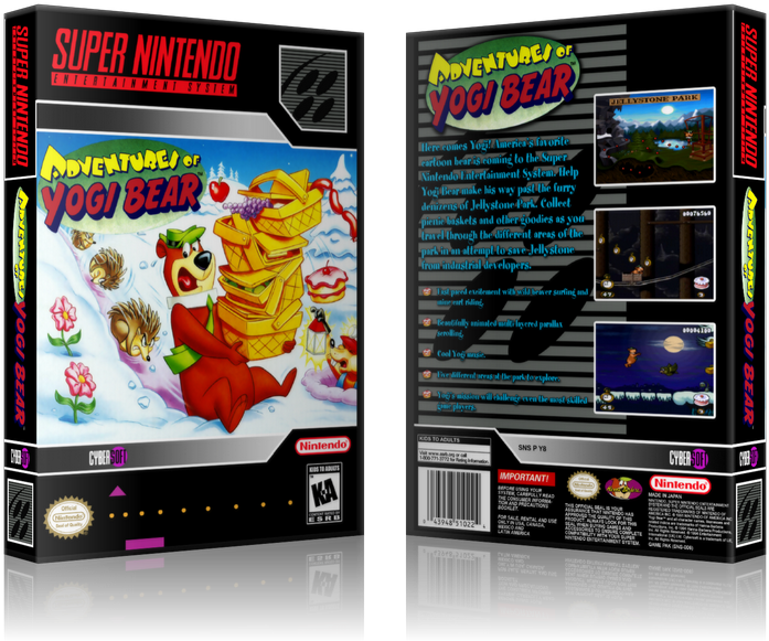 Adventures Of Yogi Bear Replacement Nintendo Snes Game - Adventures Of Yogi Bear Super Nintendo Snes (900x650), Png Download
