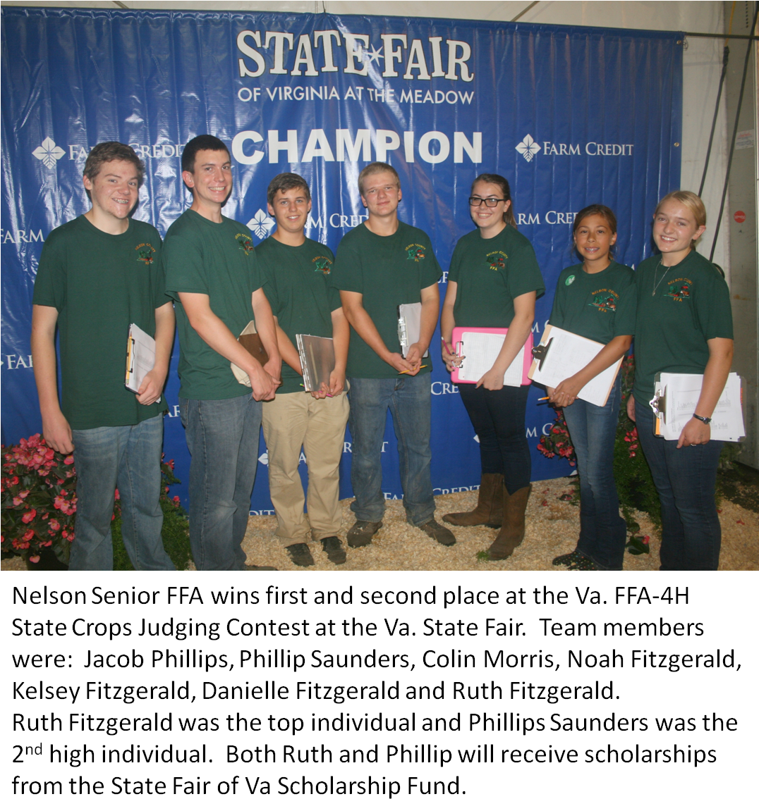 The Nelson Senior Ffa Crops Judging Teams Did An Awesome - Nelson County, Virginia (1091x1149), Png Download