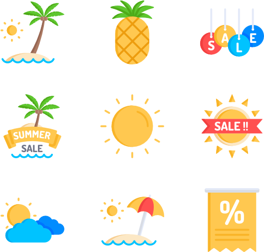 Summer Sales 50 Icons - Vector Marketing (600x564), Png Download