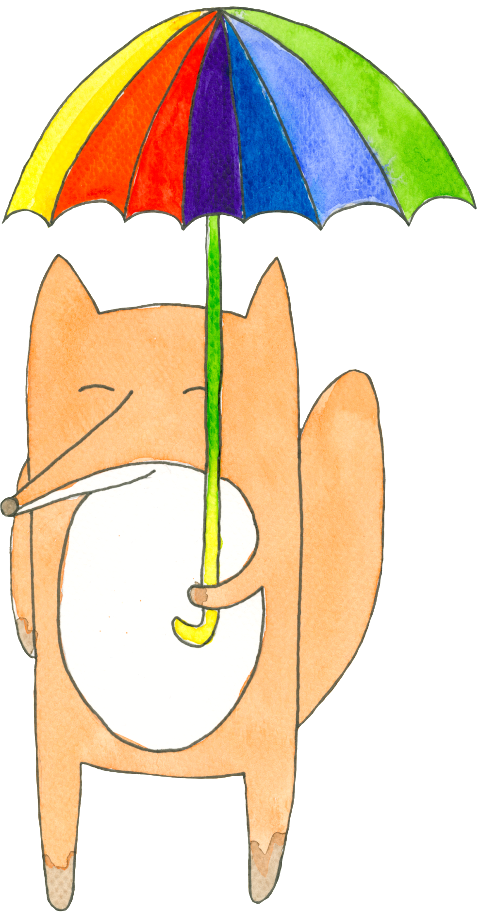 Umbrella Cartoon Transparent - Portable Network Graphics (1024x1880), Png Download