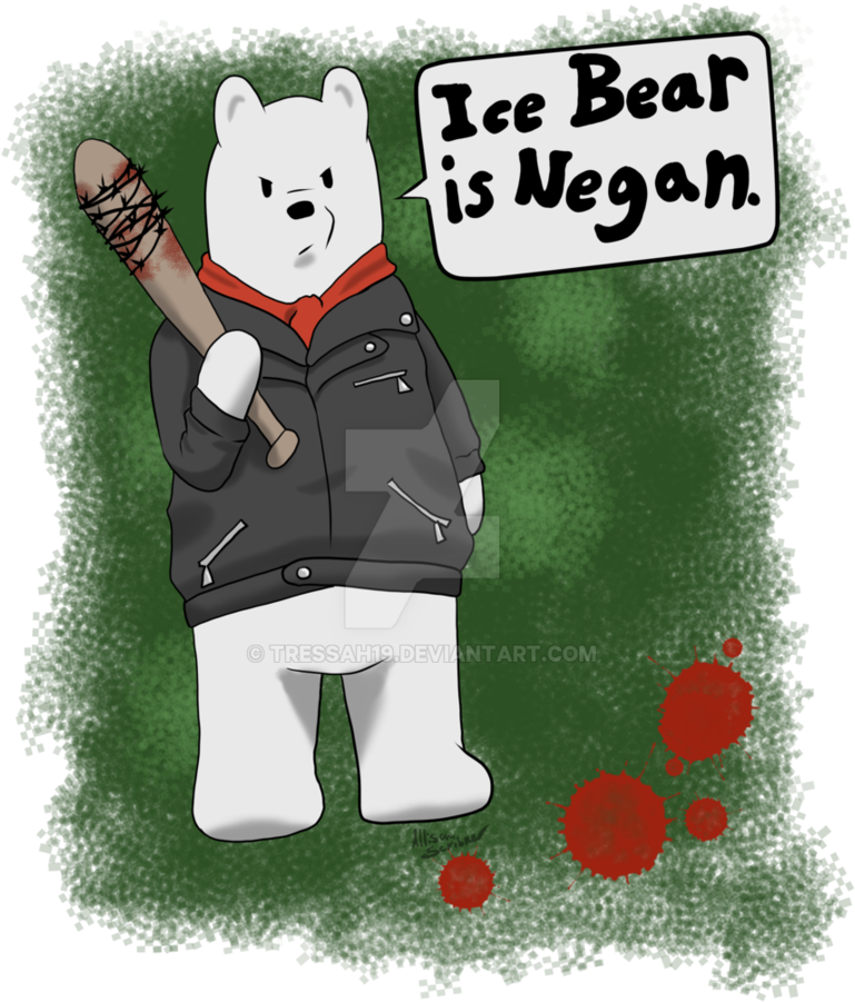 Ice Bear Is Negan By Tressah19 - Cartoon (808x988), Png Download
