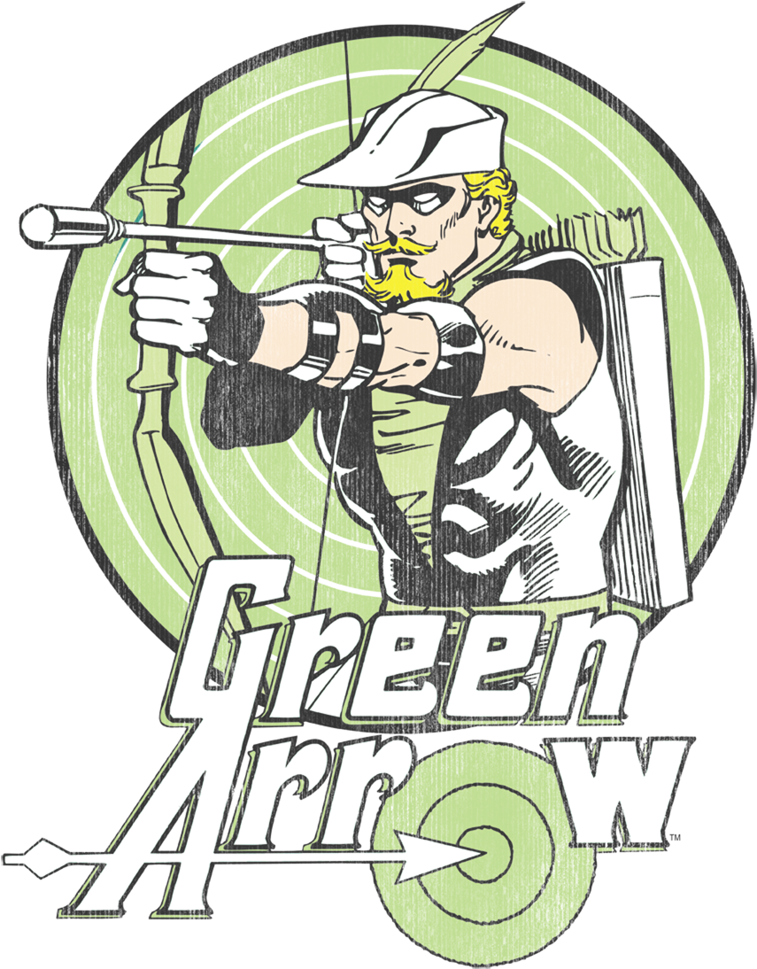 Dc Comics Green Arrow Juniors T-shirt - Dc Comics Coaster - Green Arrow - Superheld (904x1097), Png Download